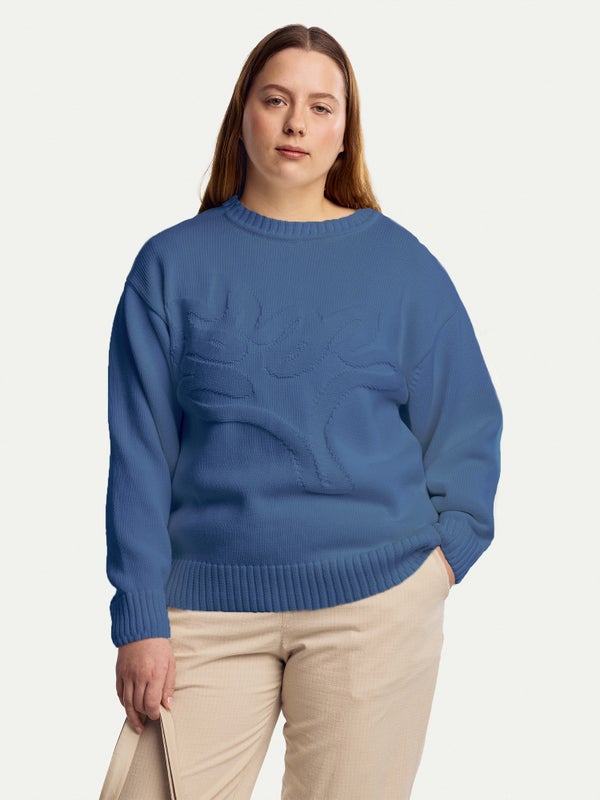 Kajastus Knit Sweater, night sky/coral pattern