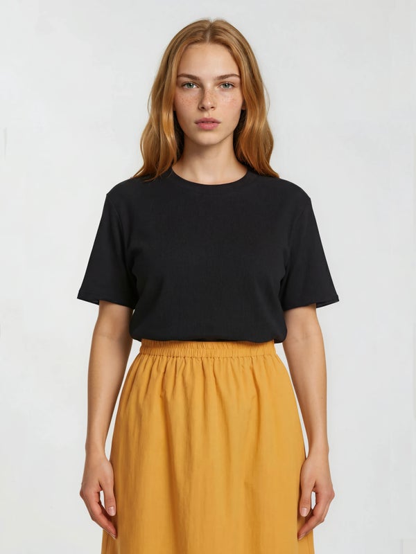 Cropped T-Shirt, black