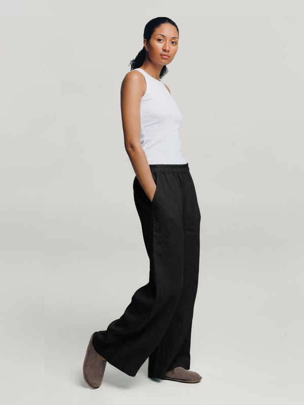 Kielo Linen Pants, black