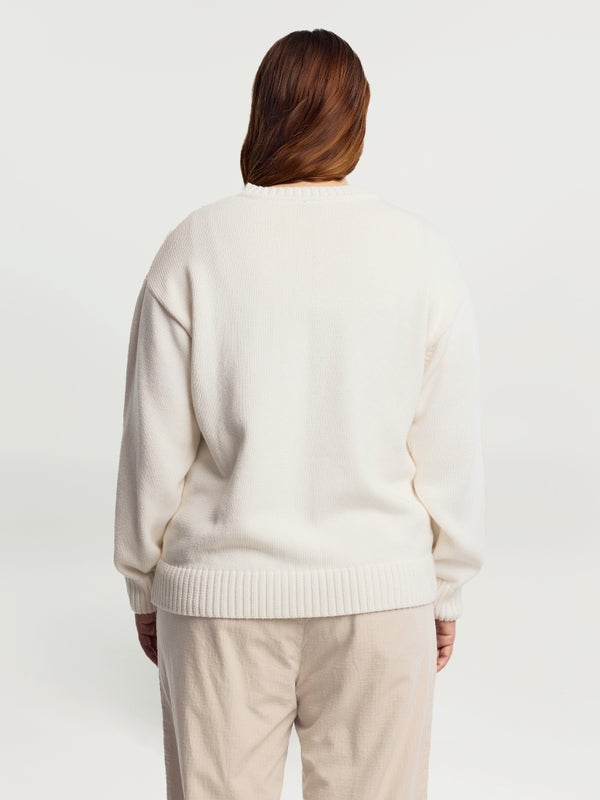 Kajastus Knit Sweater, birch/coral pattern