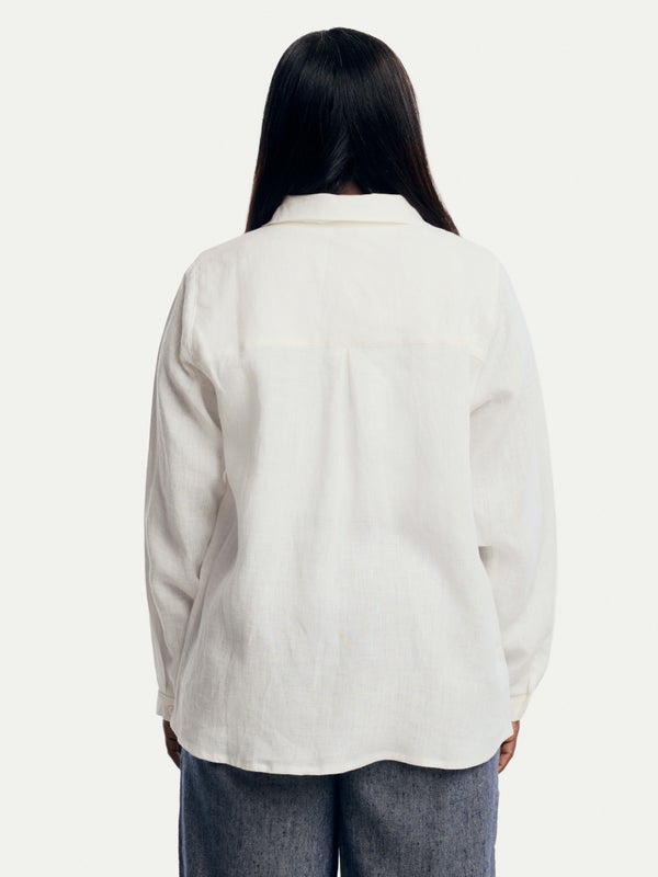 Alina Linen Shirt, cream