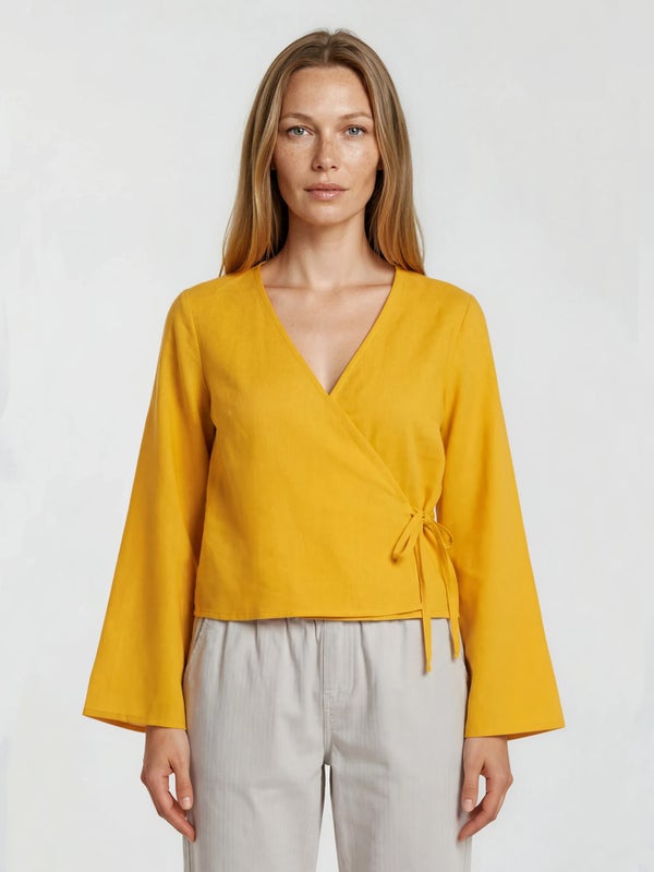 Minea Wrap Shirt, tangerine