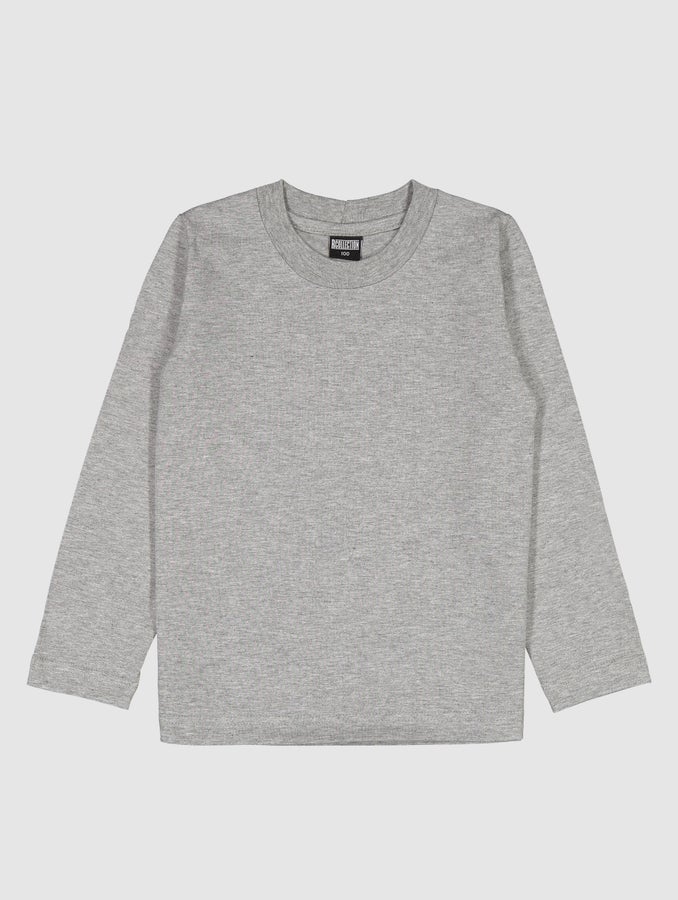 Children's Long-Sleeved T-Shirt, light melange grey