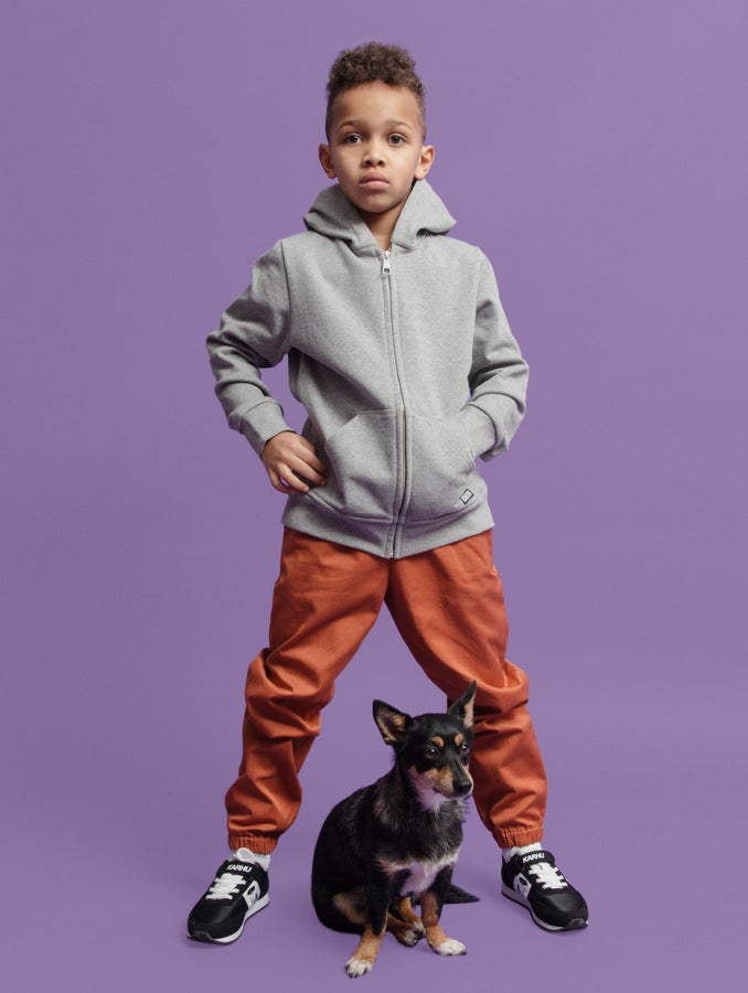 Children's Zip Hoodie, light melange grey