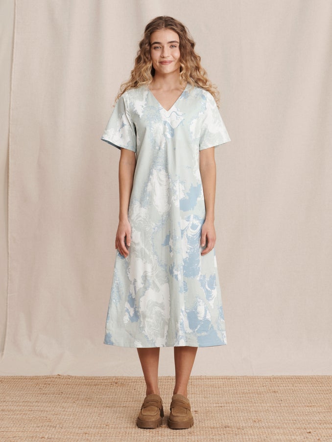 Vuokko Print Dress, Kainuun meri pattern