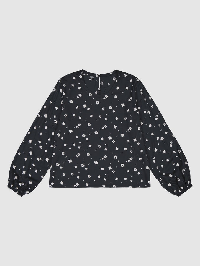 Bette Print Shirt, black Orvokki pattern
