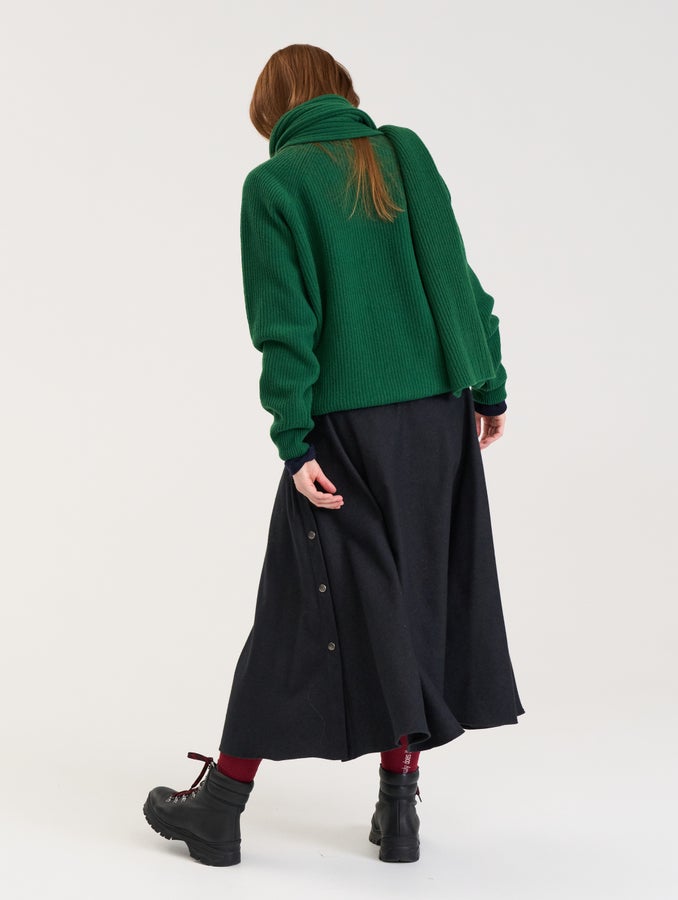 Maininki Flannel Skirt, dark grey