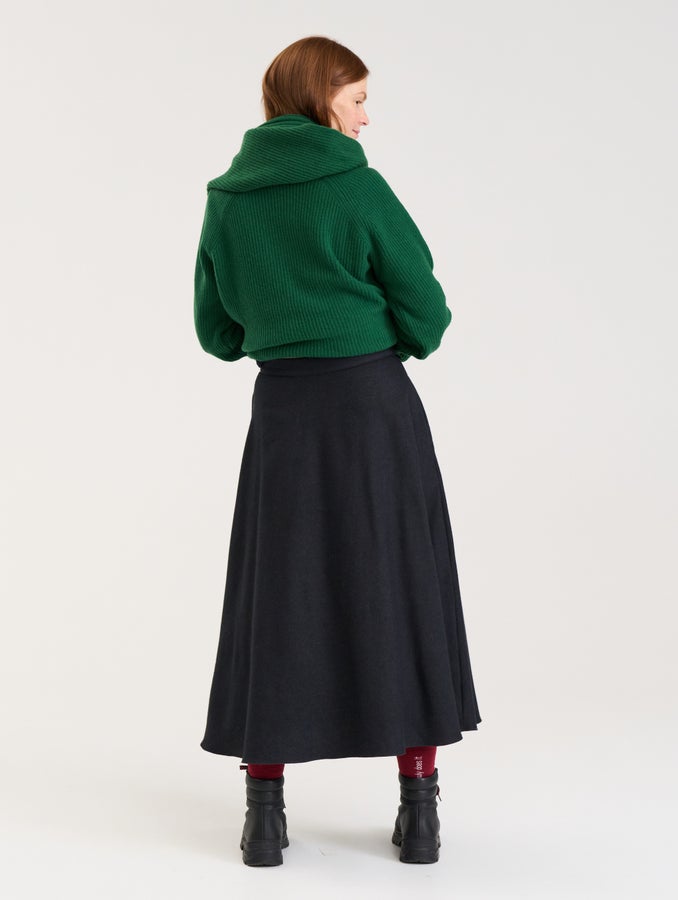 Maininki Flannel Skirt, dark grey