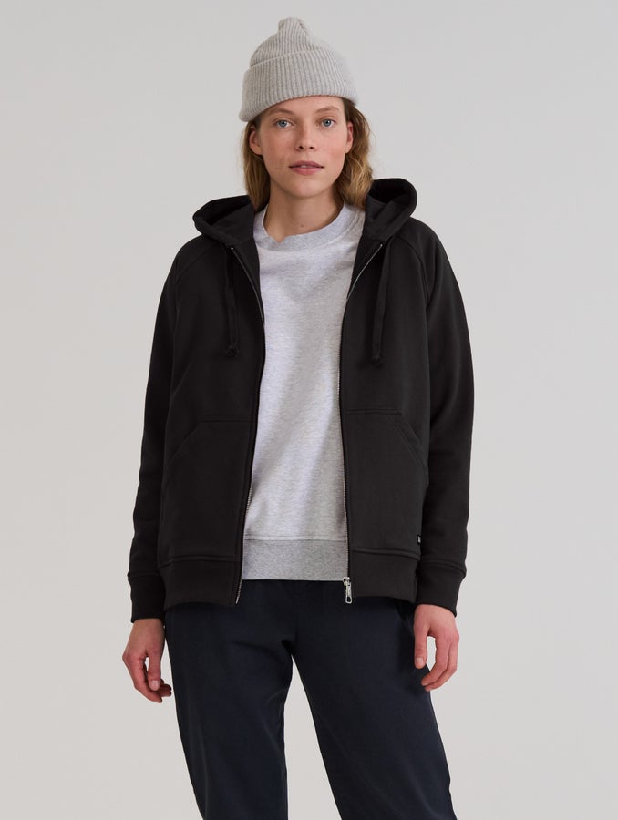 Mari Zipper Hoodie, black