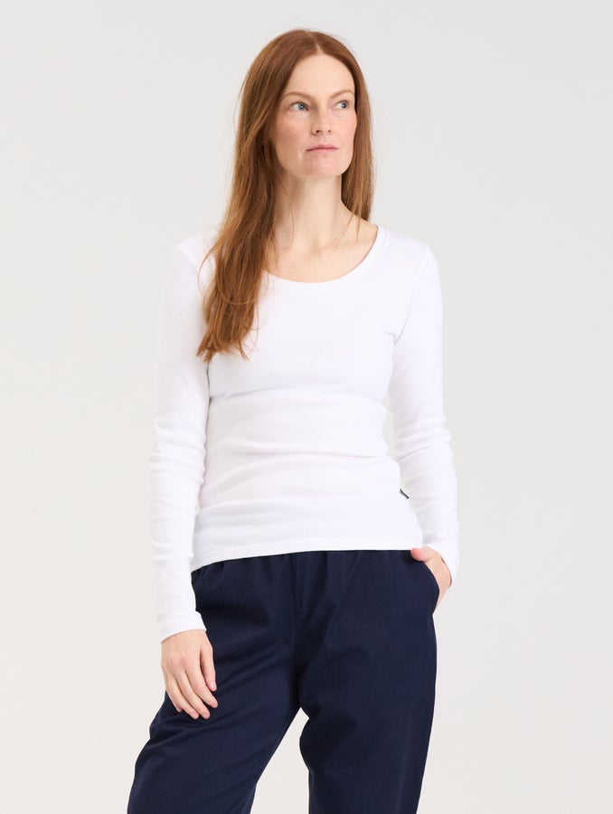 Rauha Rib Long-Sleeve, white