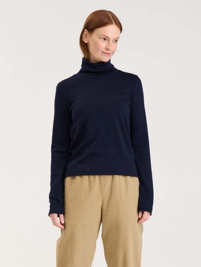 Roosa Merino Roll-neck, ink blue