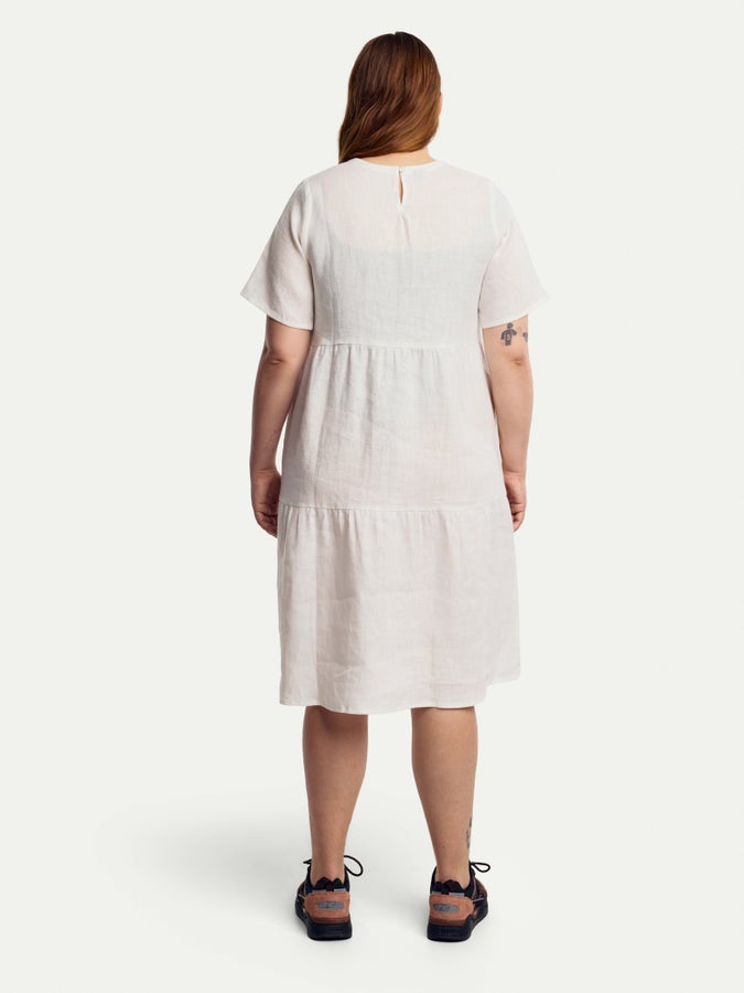 Selma-pellavamekko, luonnonvalkoinen